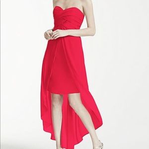David’s Bridal hi-lo bridesmaid dress